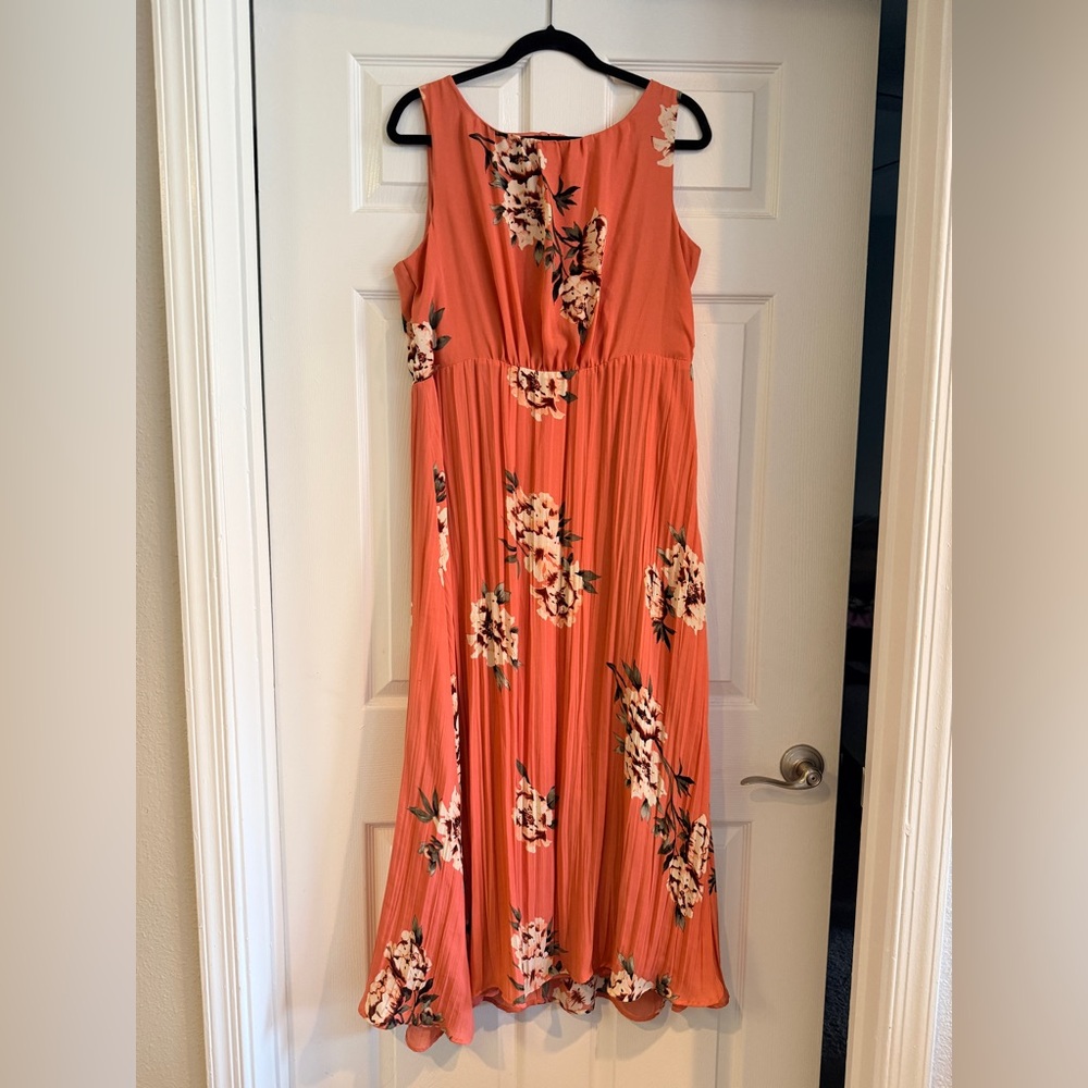 Christopher & Banks Coral Floral Maxi Dress